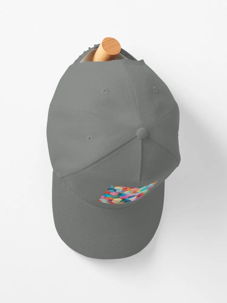 Crystal Bohemian Honeycomb Cubes - Colorful Hexagon Pattern Cap For Unisex Adult Outdoor Casual Sun Baseball Caps