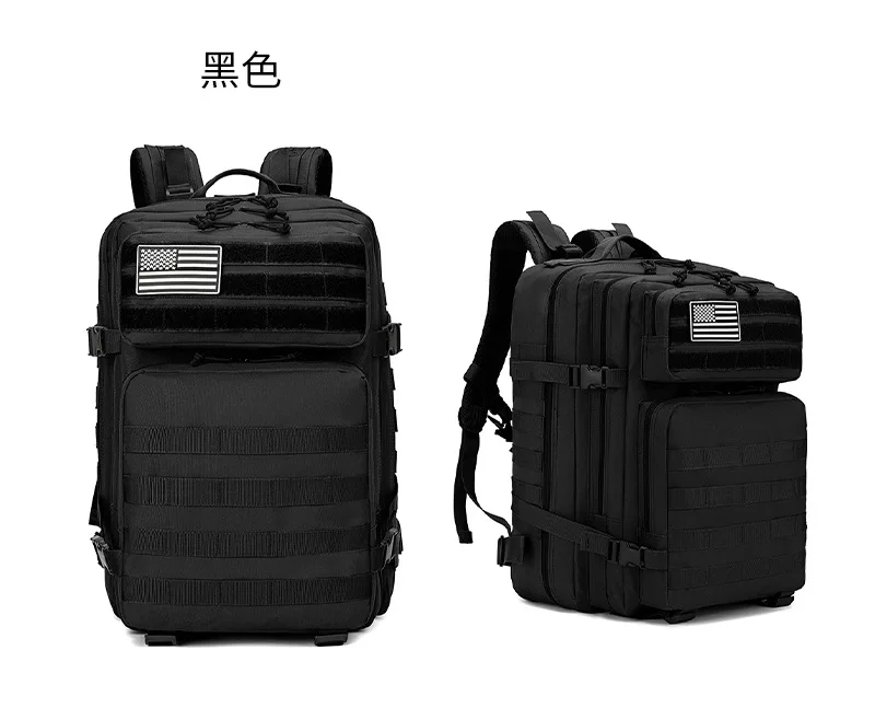 45L خفيفة الوزن المشي لمسافات طويلة على ظهره سعة كبيرة التكتيكية على ظهره الرياضة تسلق على ظهره في الهواء الطلق حزمة 900DOxford مقاومة للماء