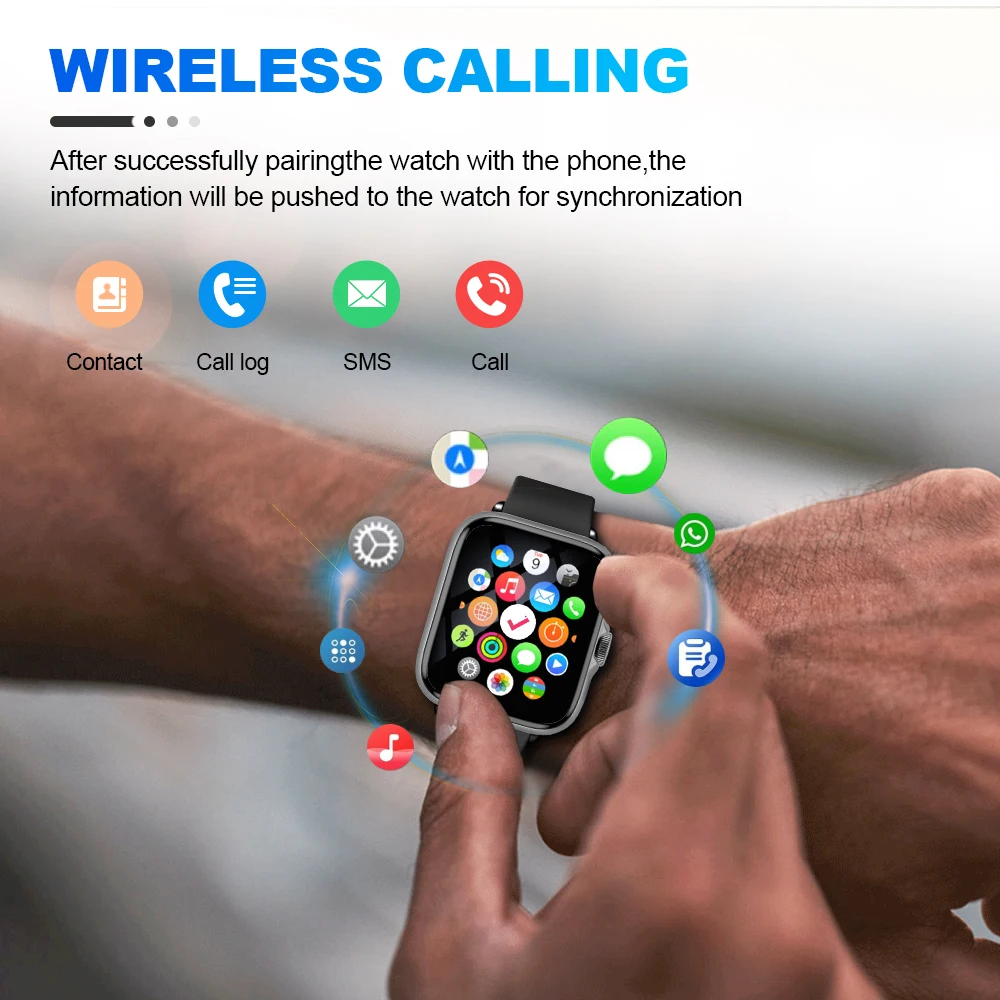 スポーツ用スマートウォッチ マルチダイヤル Bluetooth 通話 防水 多機能 睡眠モニタリングウォッチ