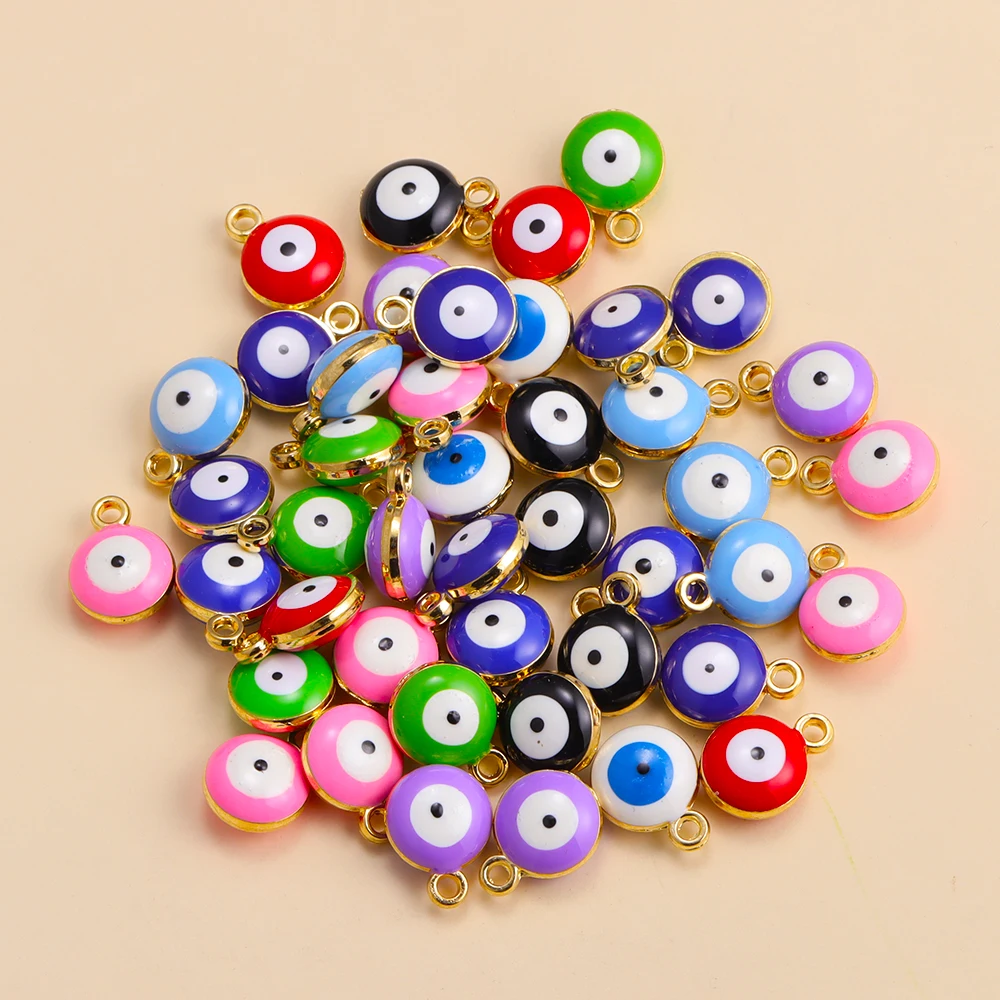 Silver Plated Alloy Evil Eye Charms for DIY Jewelry Making