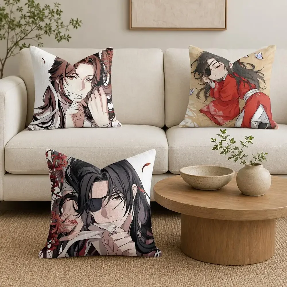 O-Officials Blessing Ethereal Cushion Cover Organic Natural Linen Pillowcase with Double Sided Print for Sofa Home Decor Gift