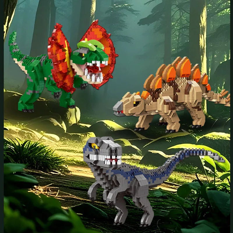 

Tyrannosaurus Rex Pterosaur Dinosaur Models Micro-particle Building Block Parent-child Educational Toys Children's Leisure Gift