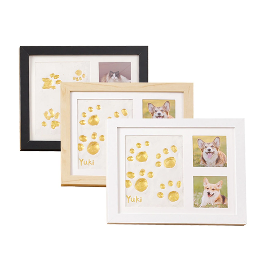 Newly Upgraded Pet Paw Print Keepsake Frame – DIY Clay Imprint Kit for Dogs and Cats