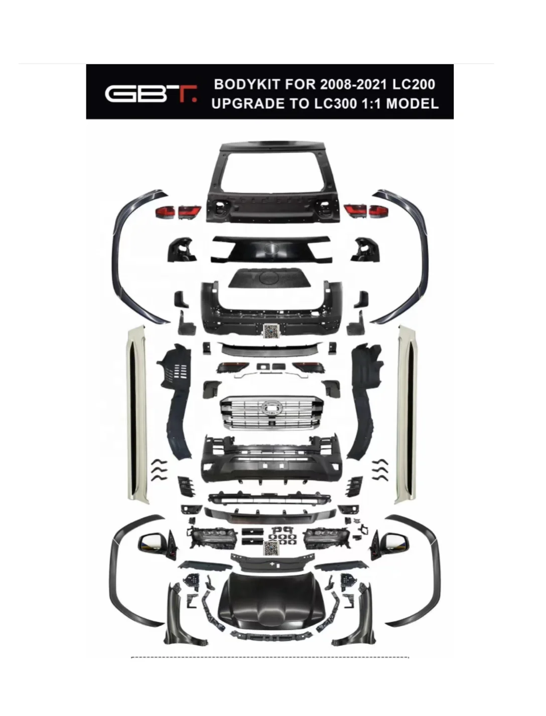 GBT brand AUTO 2023 NEW body Kit Facelift Upgrade Kit For Upgrade Land Cruiser 2008 2012 2016 To LC300 2023 1:1 style