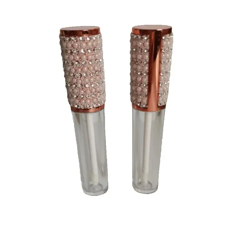 

50pcs Empty Round Lip Gloss Tube With Elegant Diamond Cap Clear Plastic Cosmetic Container Lipgloss Bottle Liquid Lipstick Tube