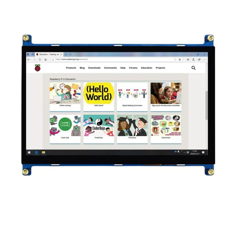 Compatível com HDMI Display LCD Touch Screen, 7 ", Resolução 1024x600, Capacitivo, Suporta Raspberry Pi Sistemas