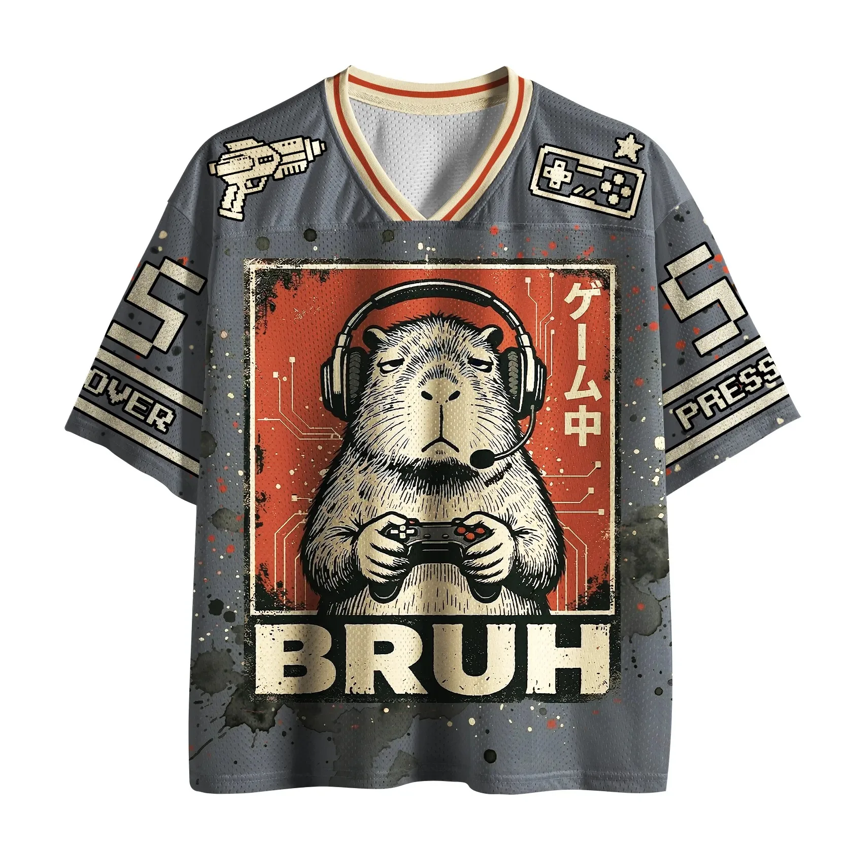 Retro Gaming Jersey - Camiseta de capibara con diseño de