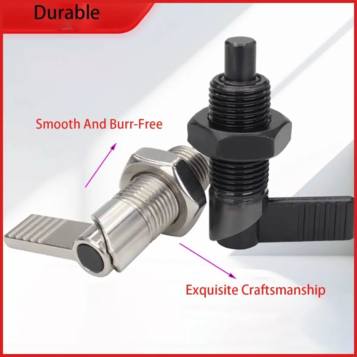 

L-Shaped Knob Plunger Fine Tooth Self-Locking Indexing Pin Stainless Steel/Carbon Steel Handle Spring Positioning Pin Stop Pin