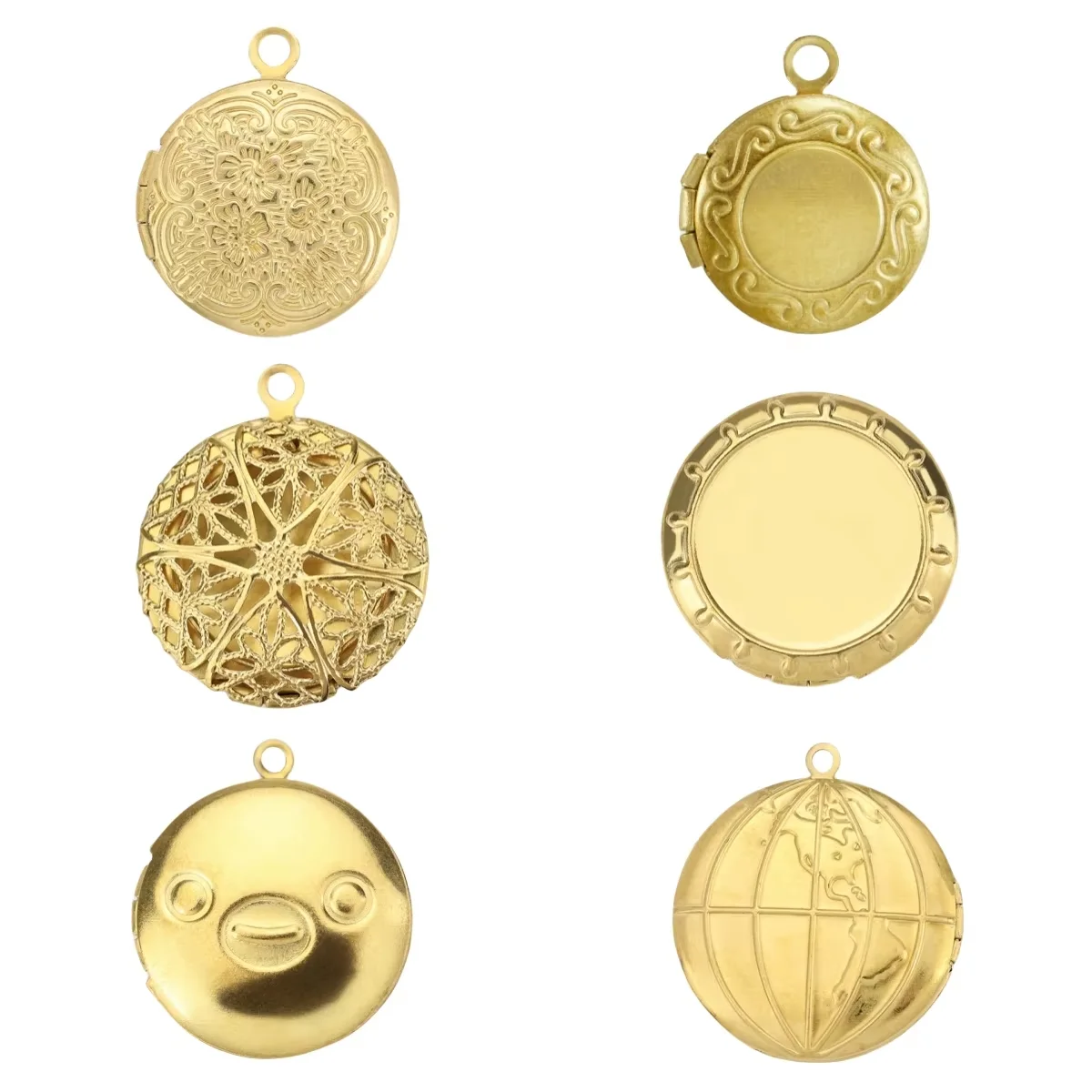 BoYuTe (50 Pieces/Lot) Raw Brass No Plated Photo Locket Pendant Can Open Diy Jewelry Accessories Factory Wholesale