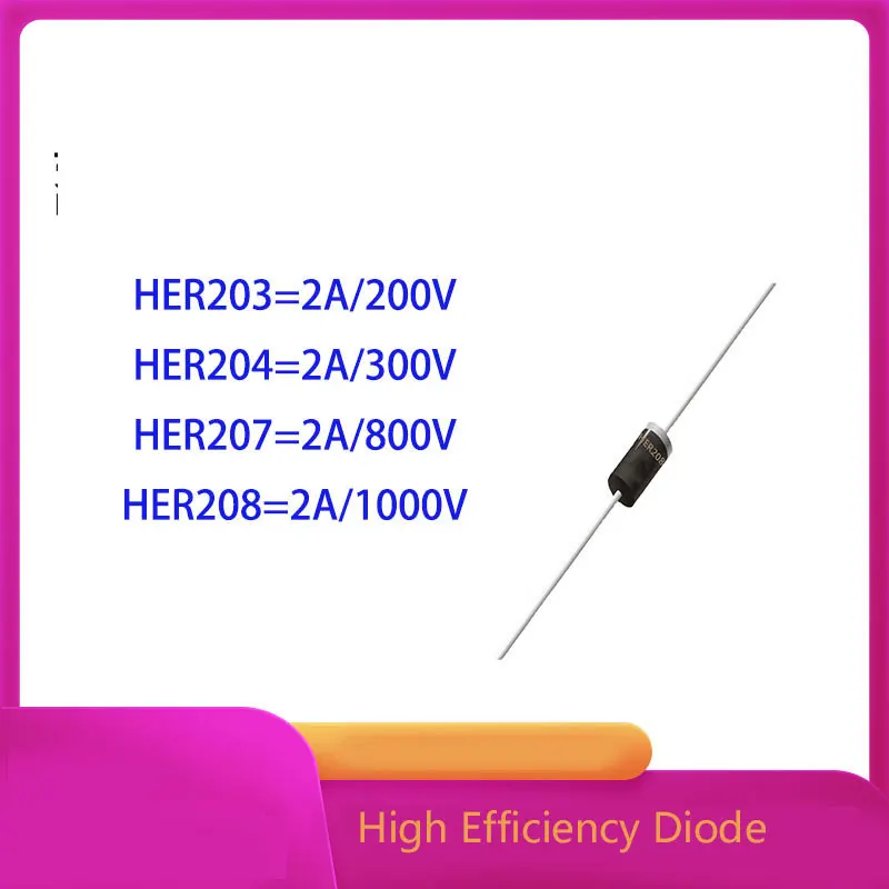 1000PCS Direct Plug High Frequency DiodeHER207 203  208 HER204  DO-41 105