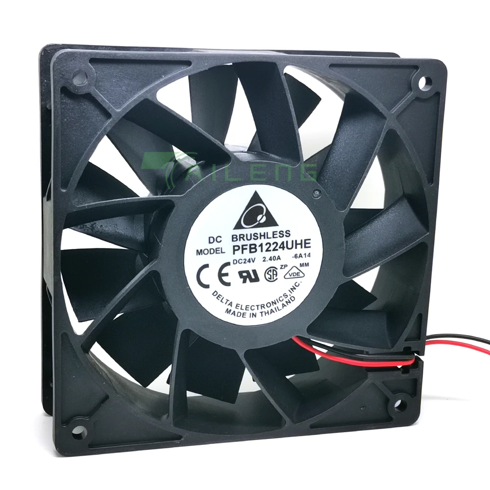 For Delta PFB1224UHE -6A14 Cooling 12CM 12038 120x120x38MM 2Wires DC 24V 2.40A Wind Volume cooling Fan