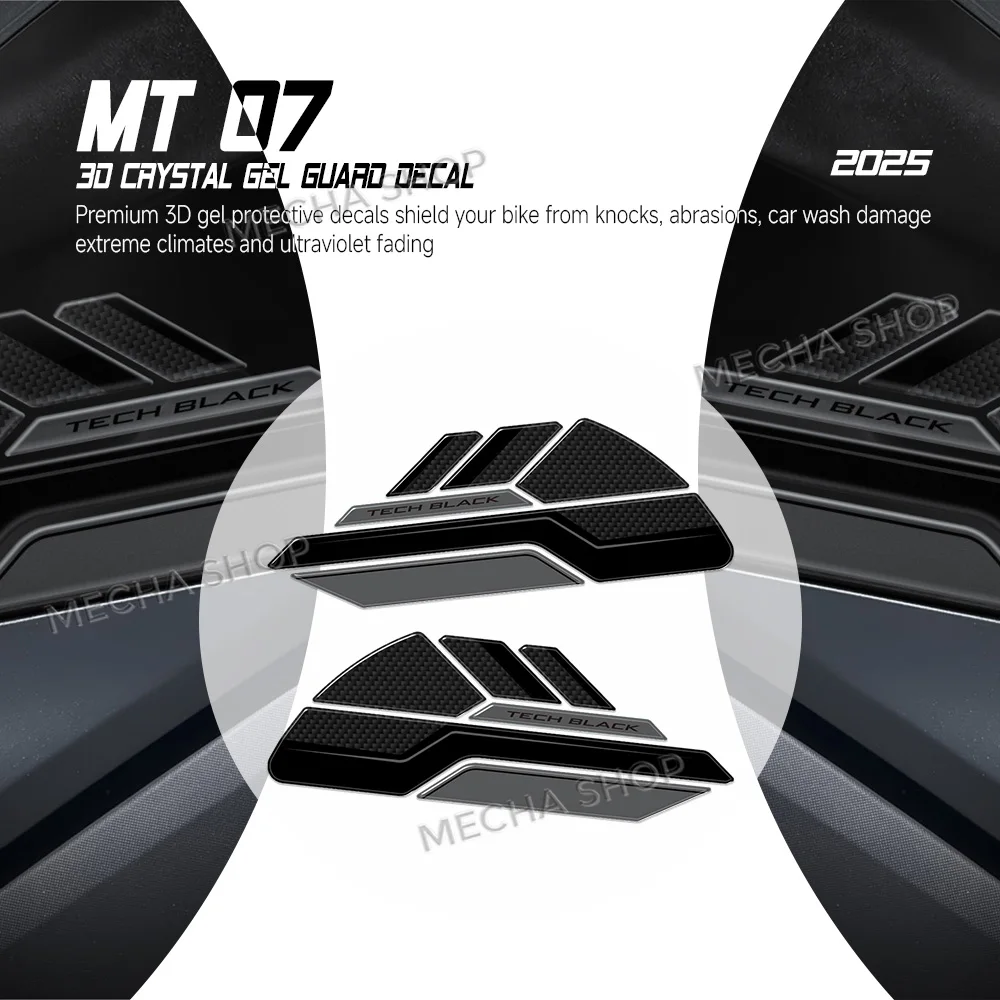 

For MT 07 MT07 MT-07 2025 3D Resin Tank Pad Sticker Motorcycle Fuel Tank Protection Decal