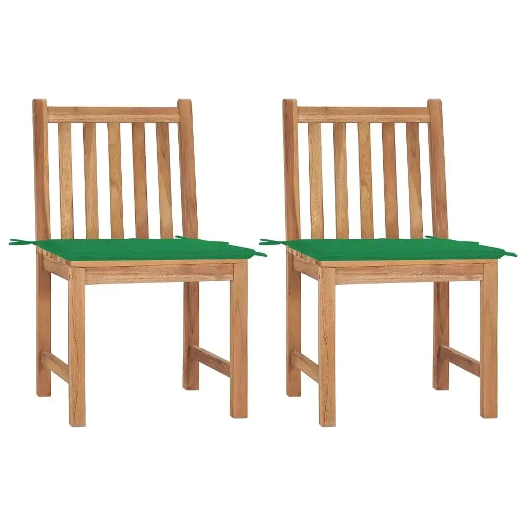 

Heavy Duty Garden Chairs Set of 2 Solid Teak Wood Outdoor Furniture