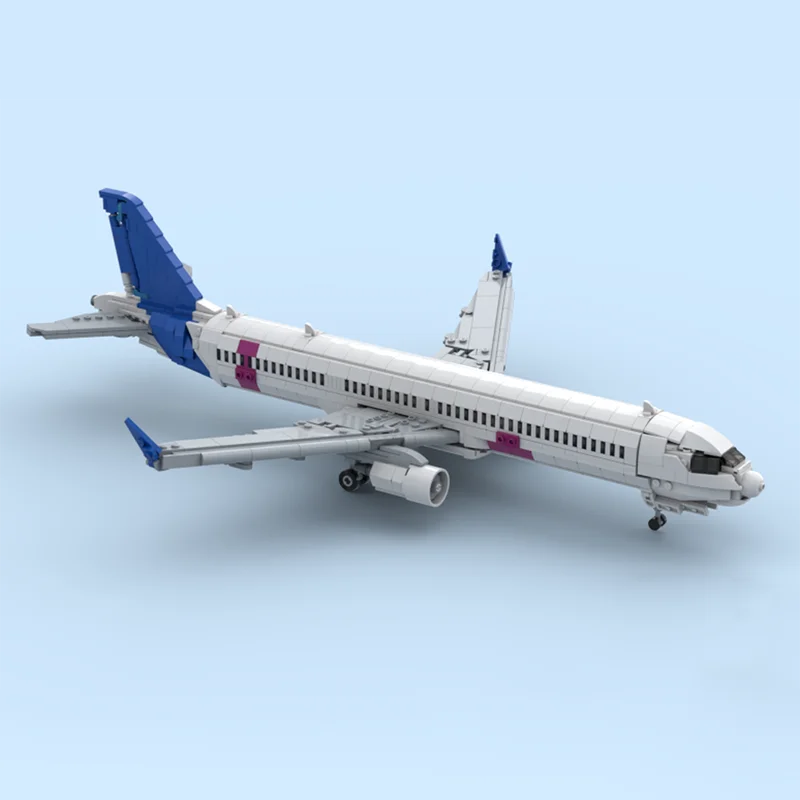 Modelo de Avión Airbus A321 de la Serie de Aviación MOC de 1254 Piezas, Juguete de Bloques de Construcción DIY, Regalo de Cumpleaños para Niños