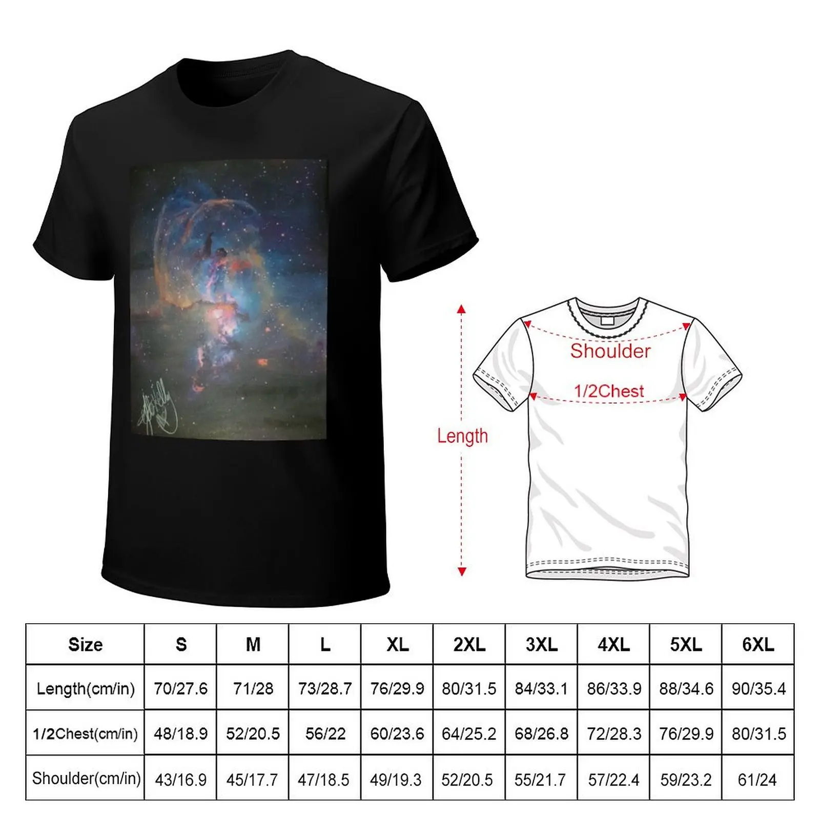 Statue of Liberty Nebula T-Shirt Big and Tall Crew Neck Tee