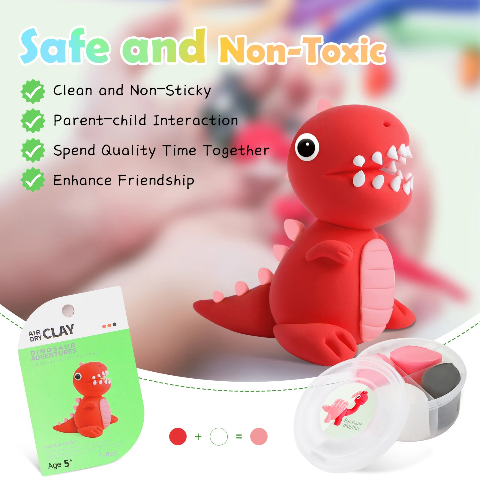 Air Dry Clay Kit Creative Kids Modeling Clay Gift Kits with Tools Super Light DIY Soft Clay Toys for Girls Boys Animal Theme
