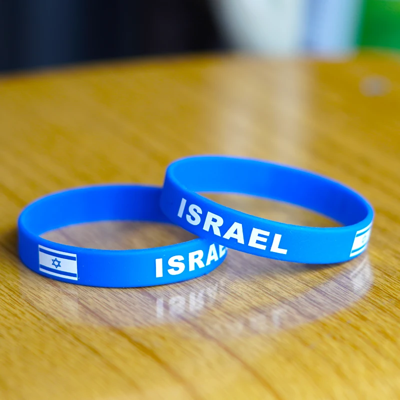 Customized 2pcs Israel Wristband Sport Silicone Bracelet Rubber Band Fashion Accessory