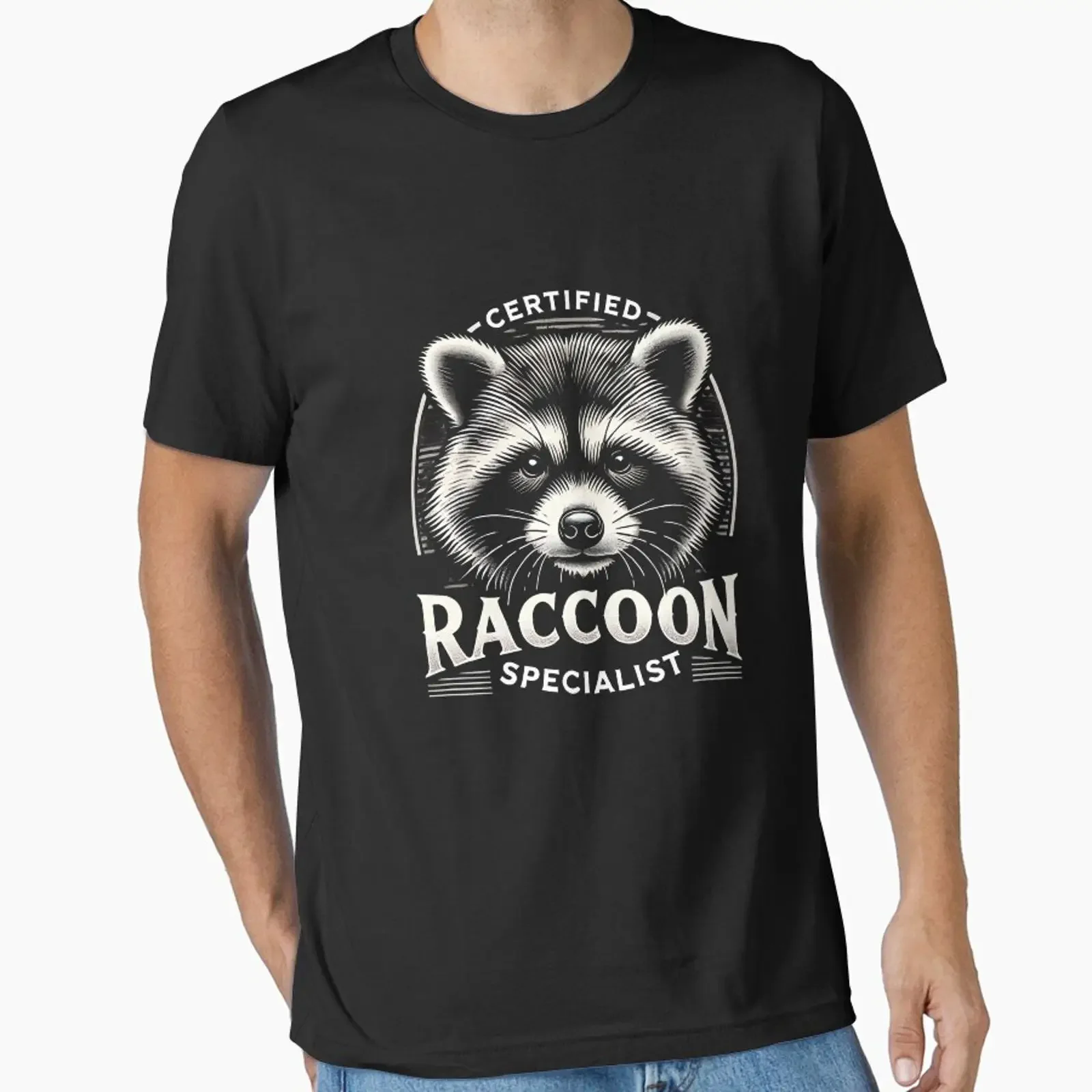 Rustic Animal Charm Adorable Raccoon Inspiration designed and sold by Nalin Design vintage Washed Versatile Stretched
