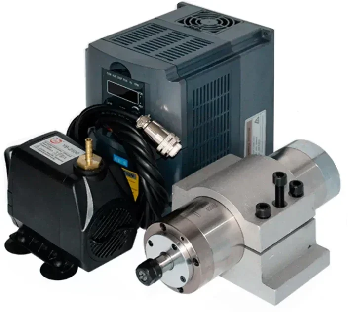 Precision Air Water Cooled CNC Lathe Spindle Kit With Drag Chain And CNC Guide Rail