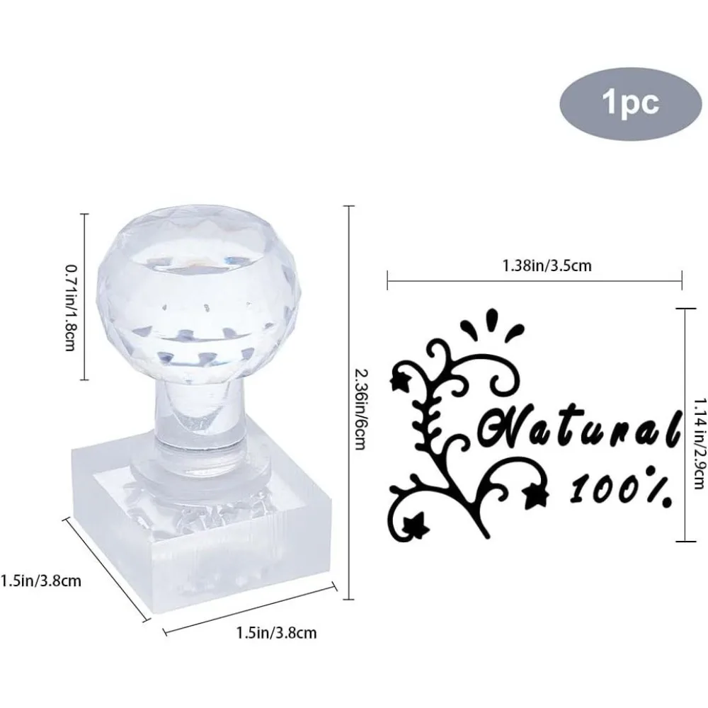 1pc Vine Soap Stamp Word Soap Embossing Stamp with Handle Acrylic Stamp Soap Chapter Imprint Stamp