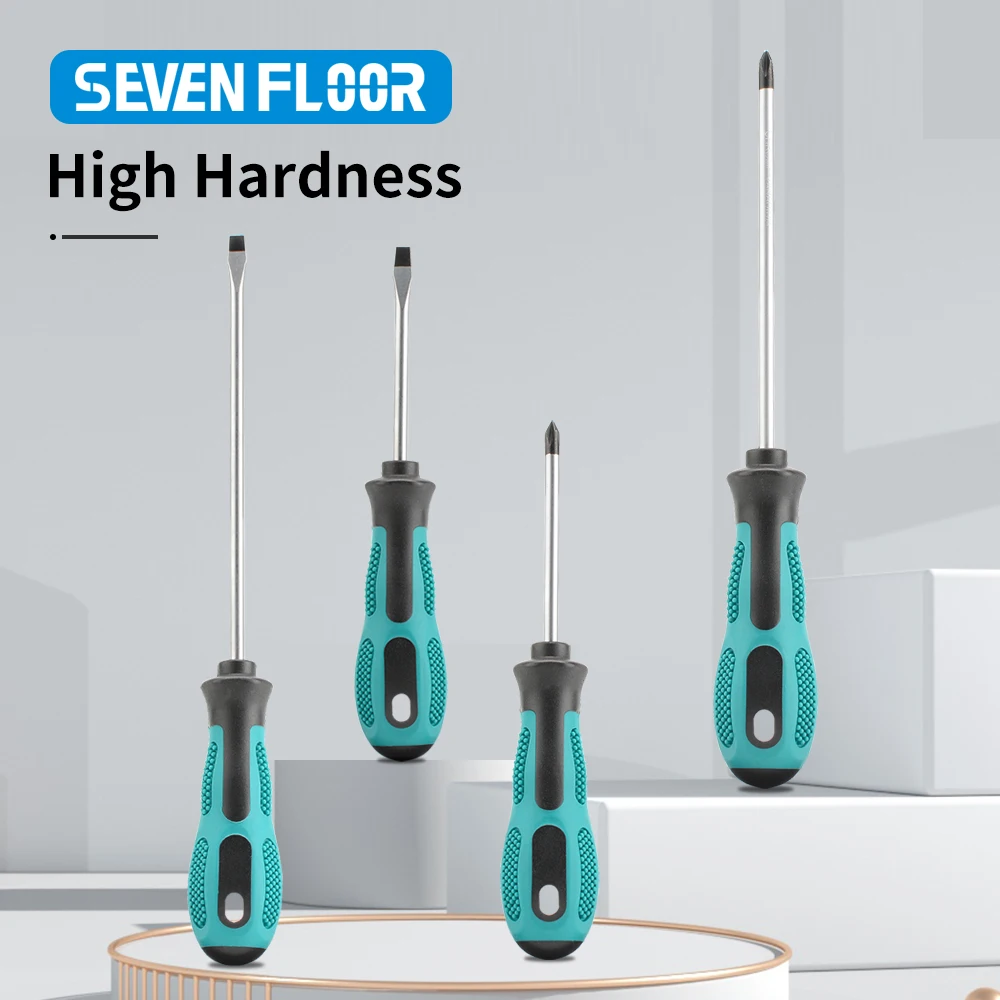 1PCS Magnetic Flat Cross Screwdriver, Anti‑Slip Manual Household Repair Hand Tool, Multifunctional, Multiple Sizes Optional