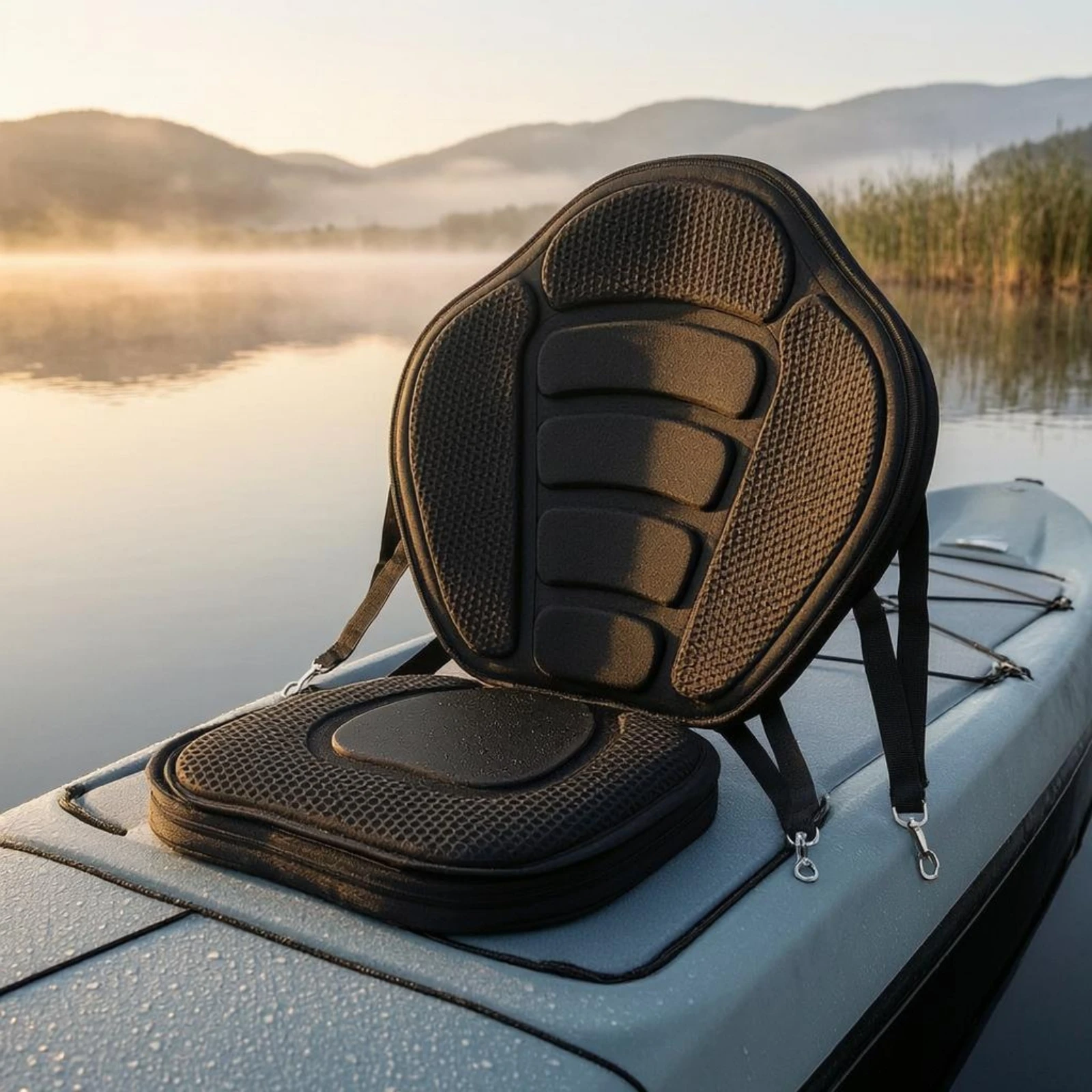 Padded Kayak Seat Cushion Textured High Back Kayak Seat Water Gear Contoured Portable for Outdoor