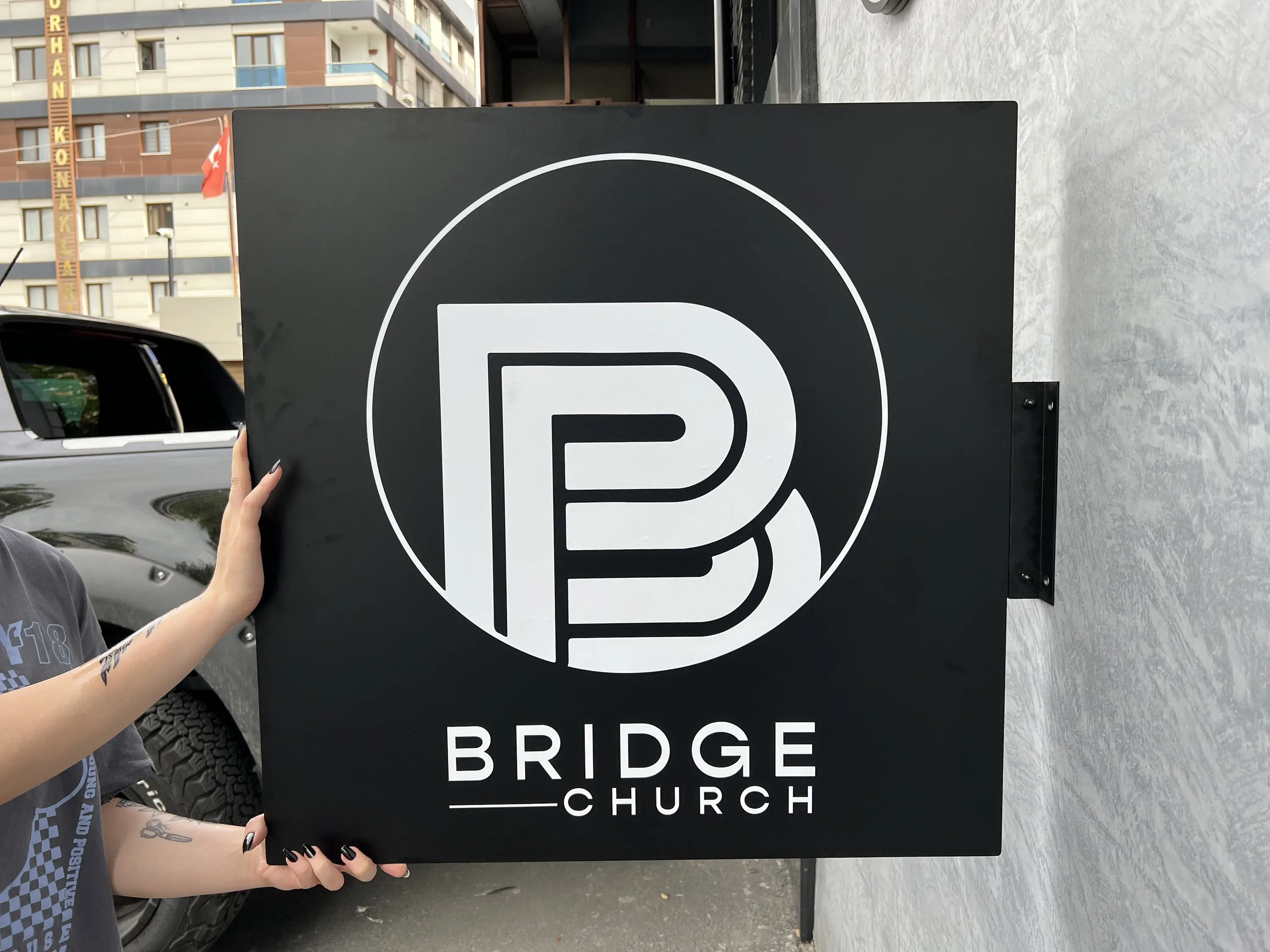 Imagem -03 - Sinal de Lâmina de Loja de Negócios Sinal de Lâmina Quadrada Dupla Face Sinal de Loja Logotipo ao ar Livre Sinal de Parede Estúdio de Beleza Sinal de Salão de Beleza