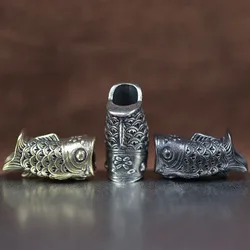 Koinobori Brass Knife Beads Carp Koi Fish EDC Outdoor DIY Paracord Woven Lanyard Pendants Umbrella Rope Bracelets Accessories