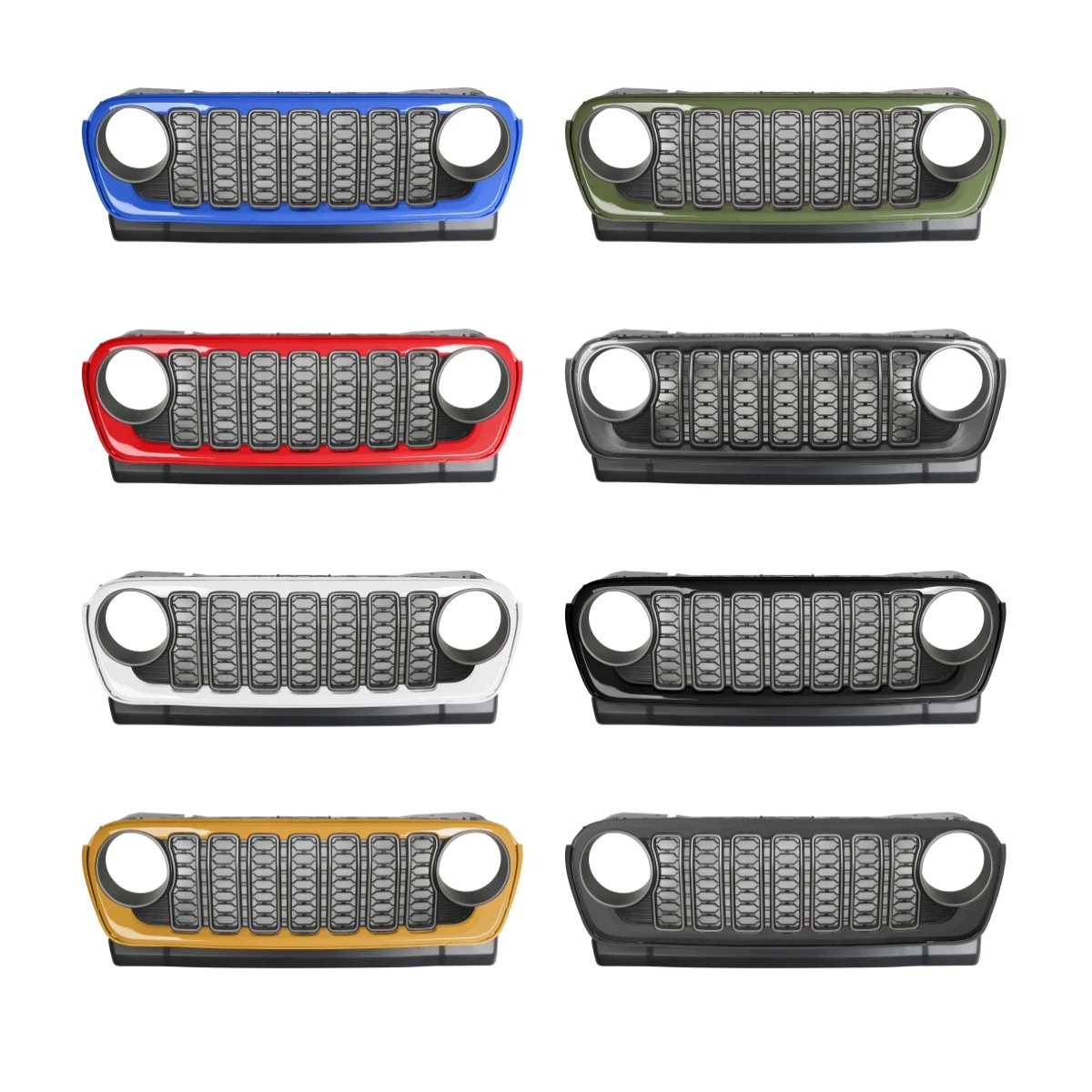 Front Bumper Grille for Jeep Wrangler JL 2018-2024 Modified Net Mask Grill Radiator Without Camera Hole