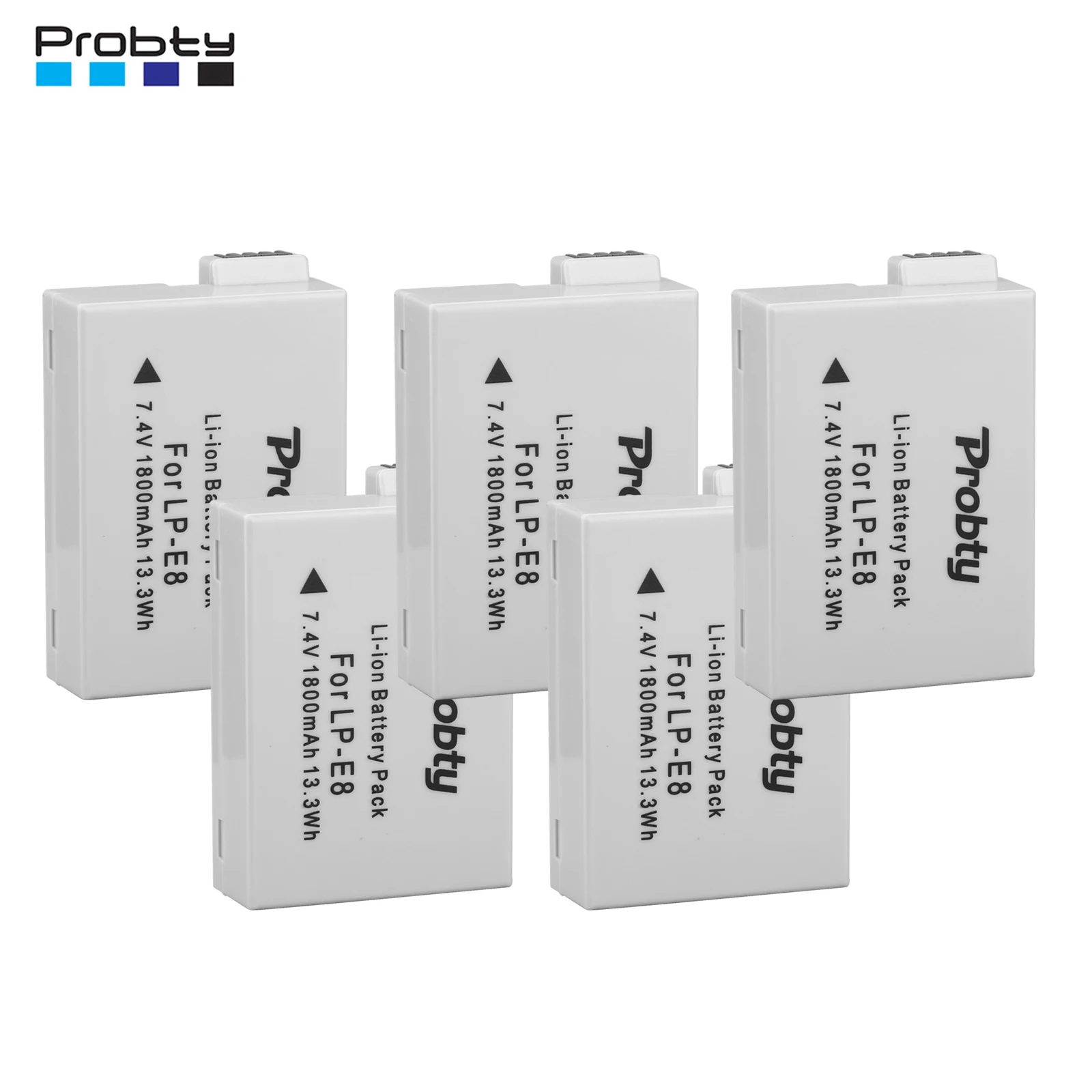 

5 Pcs Probty LP-E8 LPE8 LPE8 Camera Batteries AKKU Pack For Canon 550D 600D 650D 700D X4 X5 X6i X7i T2i T3i T4i T5i DSLR Camera