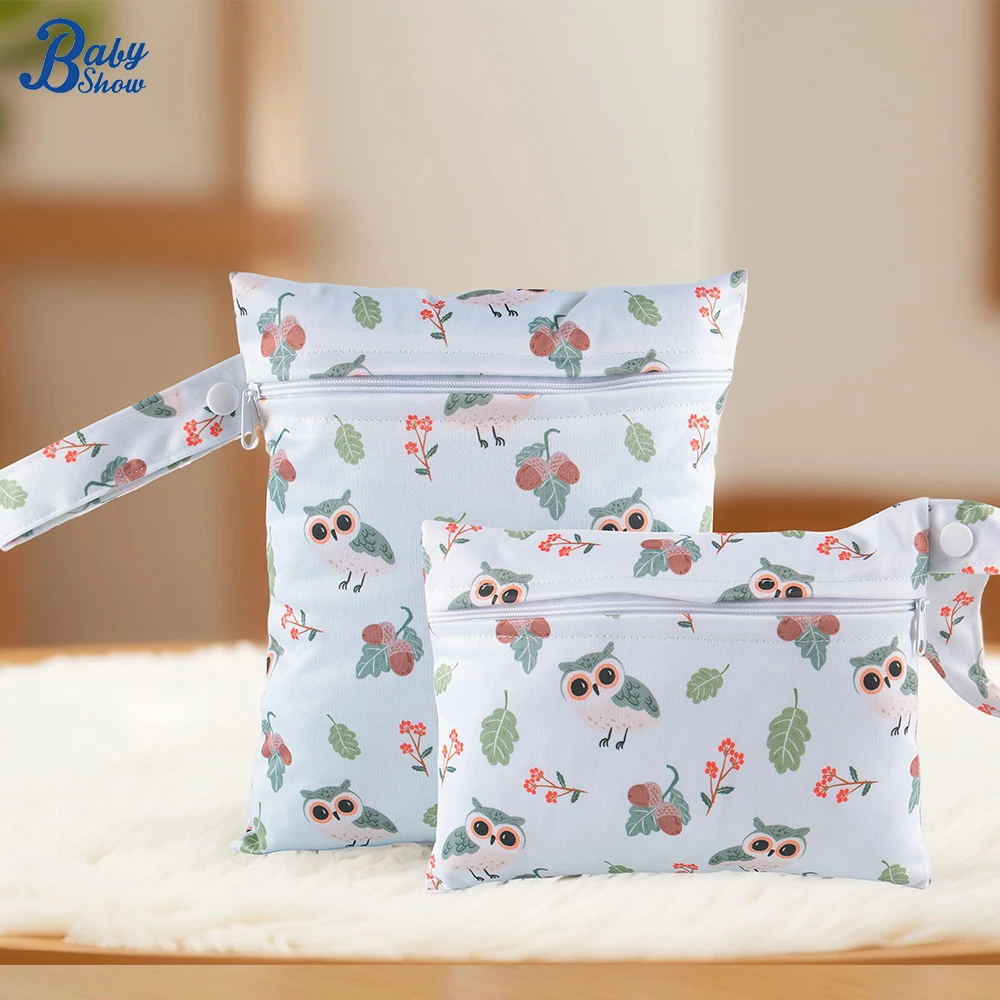 Babyshow 2 قطعة أحجام صغيرة مختلفة قابل للغسل حقيبة مبللة البوليستر جيب واحد مثالية لملابس السباحة ماكياج الحقيبة حقيبة حفاضات محمولة