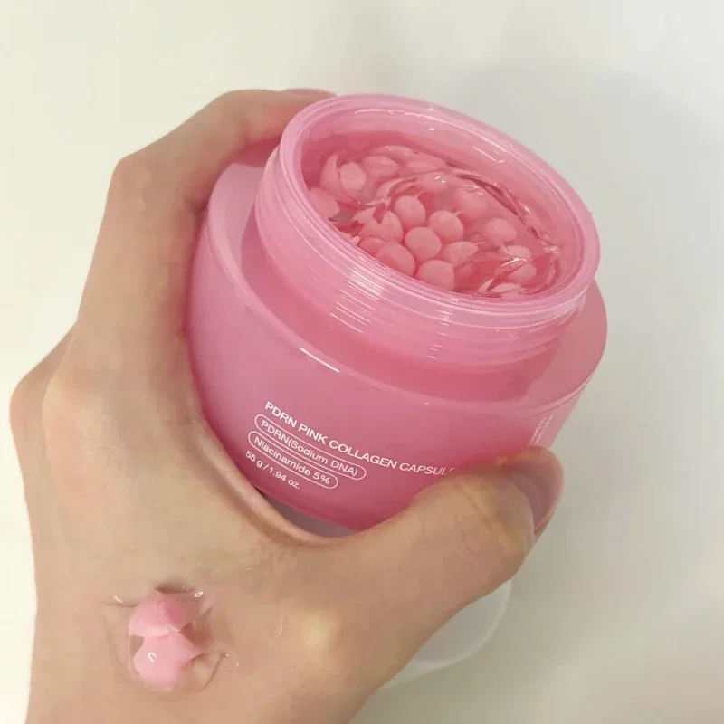 Pink Collagen PDRN Capsule Cream with Niacinamide Cream for Uneven Skin Tone Lightweight Face Moisturizer Non Greasy Care