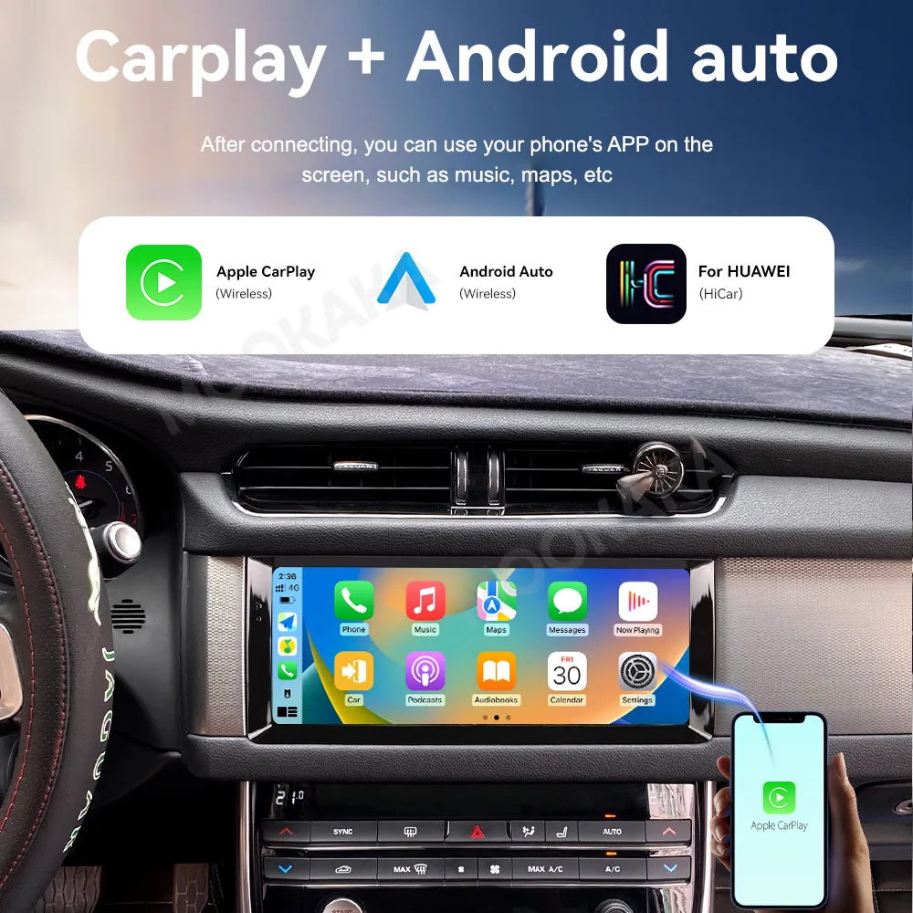 10.25" Screen Car Android 15.0 GPS Stereo For Jaguar XF XFL X260 2016-2018 CarPlay Multimedia Video Player Autoradio Navigation - view 4