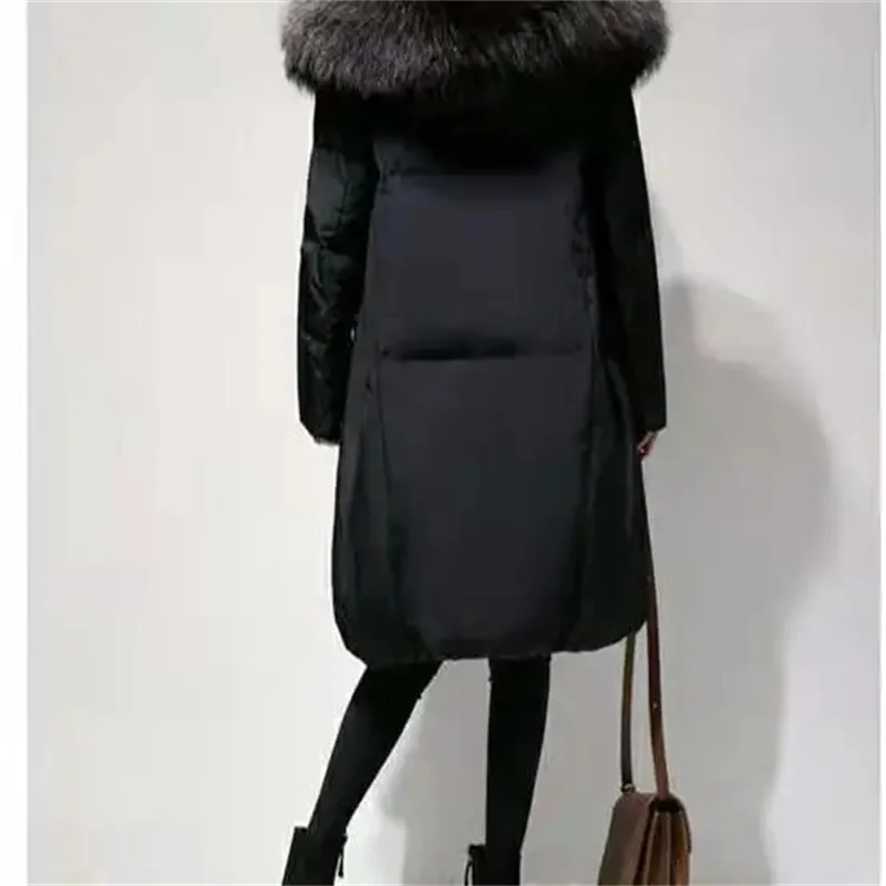 Fashion Female 2022 Winter Coat Cotton-Padded Coat Women Mid-Leng Korean Style Loose Thickened Cotton-Padded Jacket Stitching