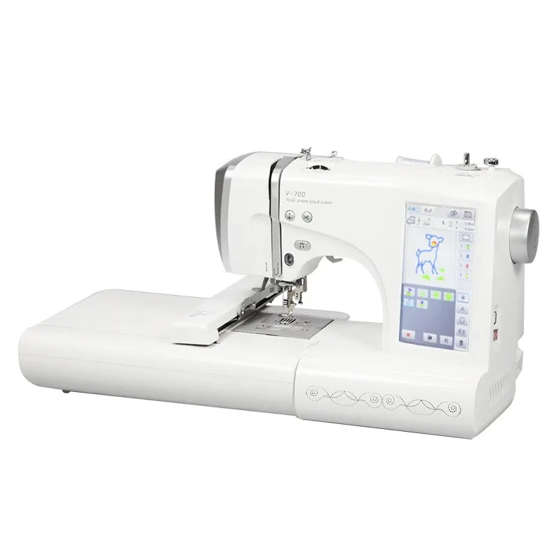 Home Small V700 Electric Machine - Automatic Embroidery & Sewing 2-in-1 for Beginners & Enthusiasts