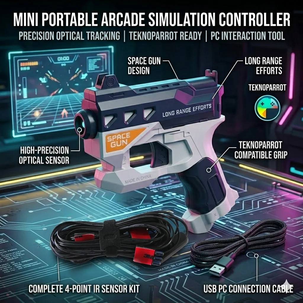 

USB Arcade Light Sensor Controller for TeknoParrot - Compact Portable Interaction Peripheral - Mini Simulation Device with 4 IR