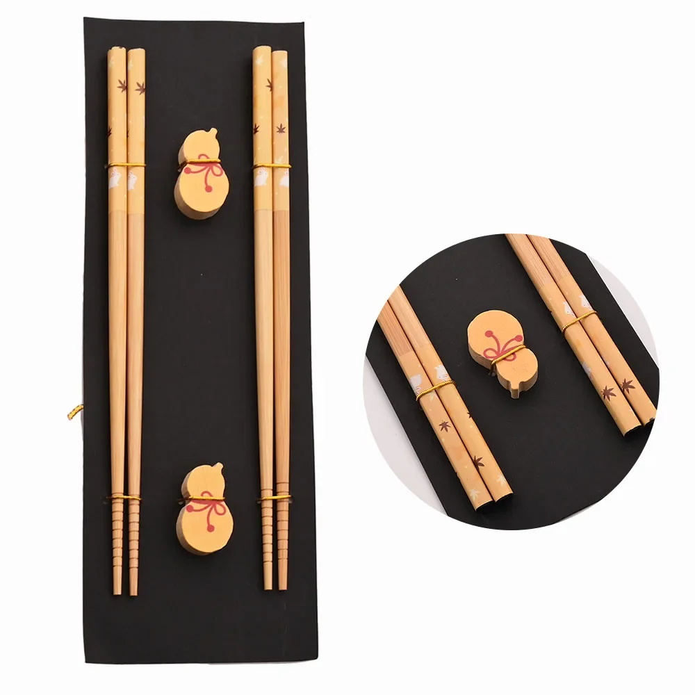 2 Pairs Non-Slip Reusable Wooden Chopsticks Japanese Sushi Chop Sticks Set Chinese Gift Chopsticks Tableware Gift Kitchen