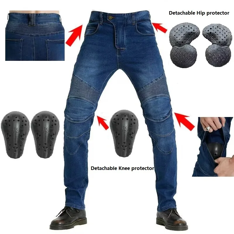 

Motorcycle Pants Men Moto Jeans Protective Gear Riding Touring Motorbike Trousers Motocross Pants Pantalon Moto Pants