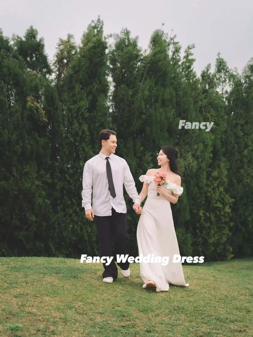 يتوهم بسيط قبالة الكتف مساء اللباس الطيات قصيرة الأكمام فستان الزفاف الطابق طول الظهر مشد مخصص