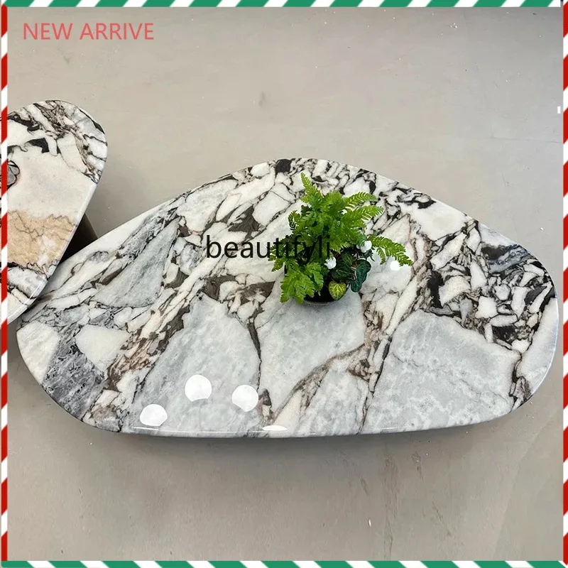 V132 Customized Italian natural marble heterosexual coffee table designer light luxury living room tea table