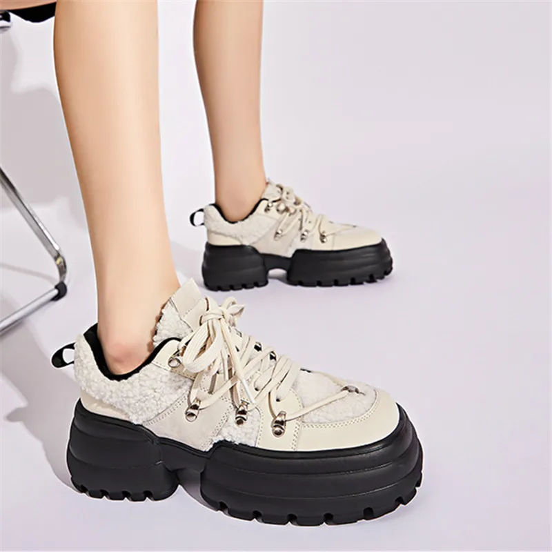 MORAZORA 2024 New Ladies Platform Sneakers Women Shoes Lace Up Chunky Sneakers Shoes Woman Mixed Colors Fashion Flats