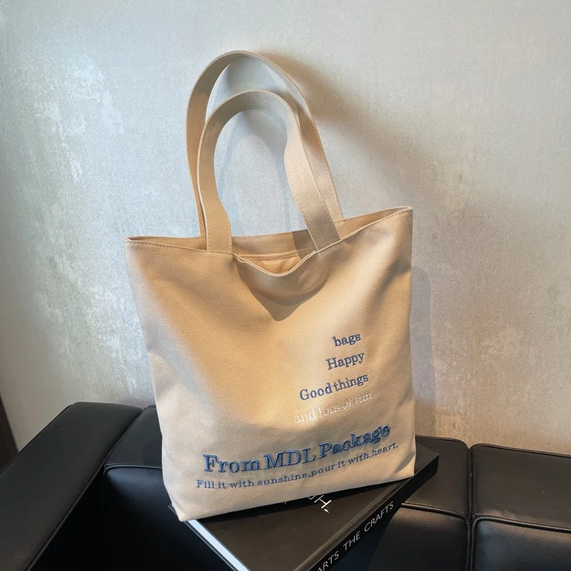 

Vanmbo Large Capaci Canvas Tote Bag Casual op Bag Women's Single oulder Artistic Bag Faionable Trendy