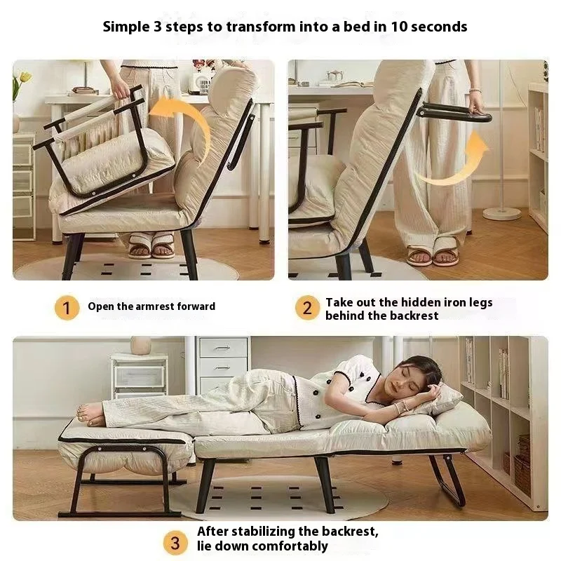 Adjustable Folding Recliner Office Chair Ergonomic Computer Lounge Chair Multifunctional Nap Bed Sofa Seat for Home Office