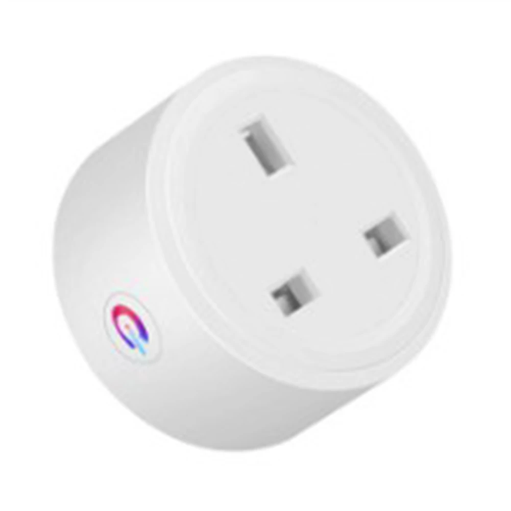 ABLN-1 Pcs 20A Tuya Smart Socket White Wifi 3Pin Adapter Home For Alexa Voice Control With Energy Monitoring Timer Function UK P