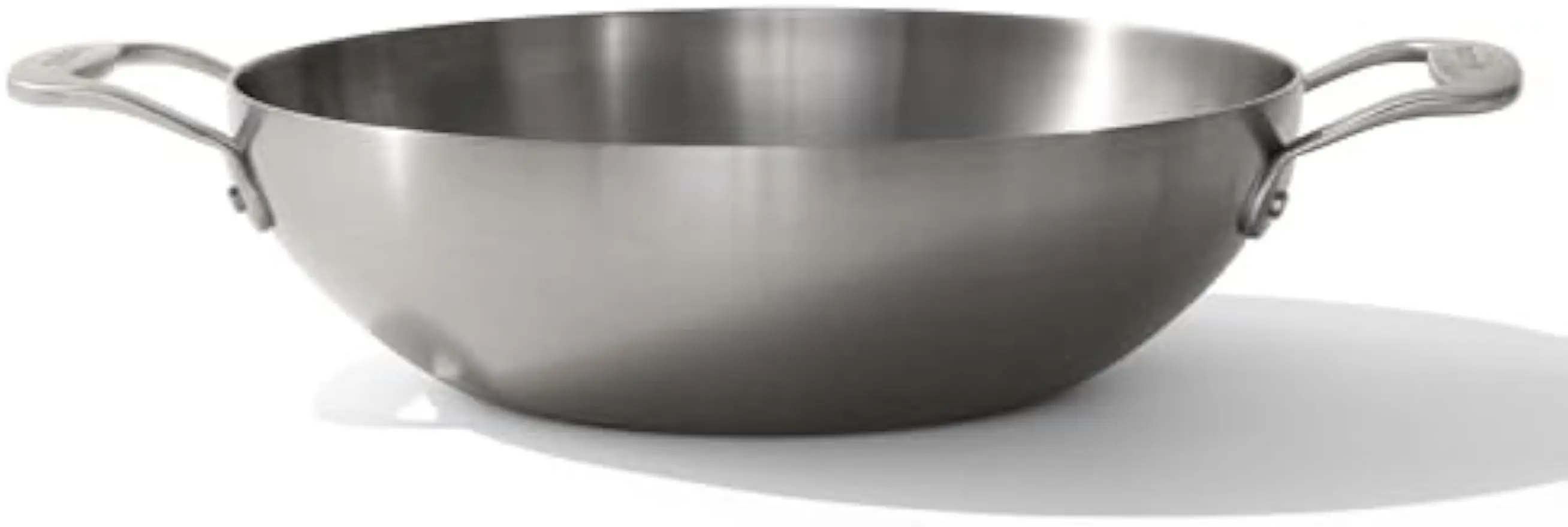 10-Inch Stainless Steel Kadai Pan, 5-Ply Clad for Even Heating, Induction Compatible Cookware