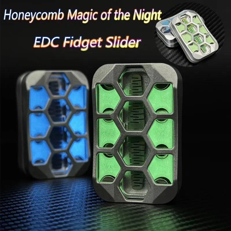 Honeycomb Magic of the Night EDC Fidget Slider Fun Decompression Infinite Haptic Slider Stress Relief Toy ADHD Fidget Toys