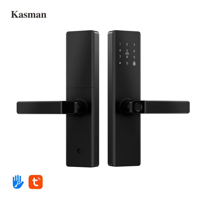 

Kasman SOURCE PRICE Wooden Door Lock Interior Smart Electronic Tuya WiFi Digital Fingerprint Password Keyless Entry Door Lock