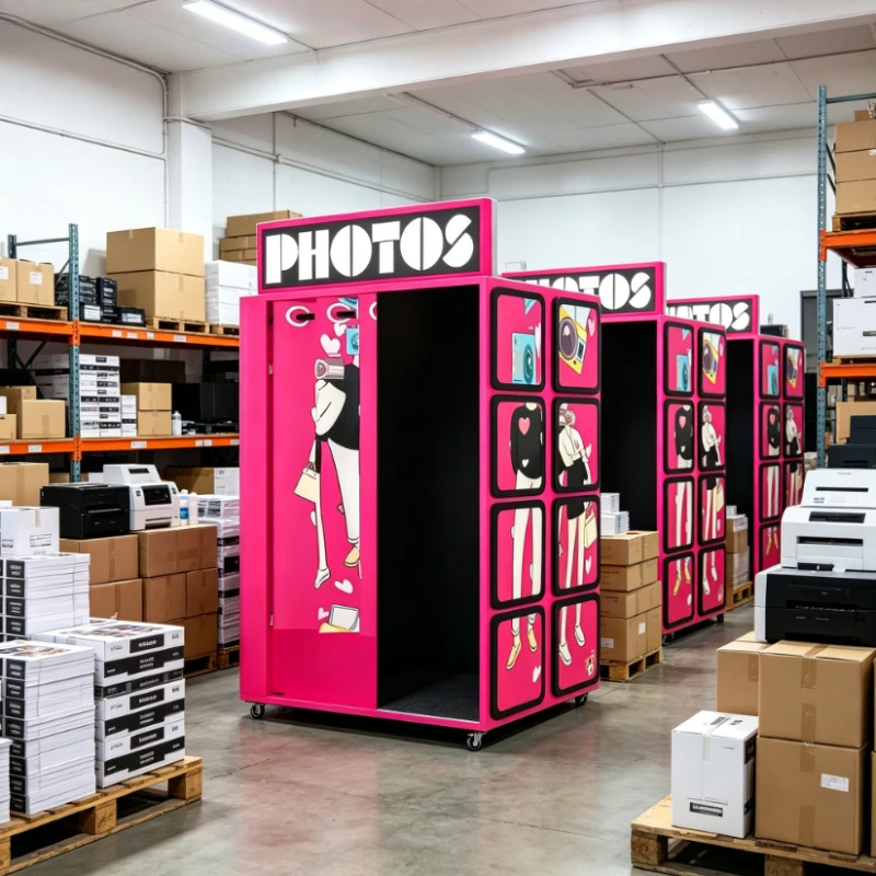 Customized Art Selfie Photo Booth Station Digital Camera Instant Take & Print Kiosk for Wedding Birthday Carnival Party