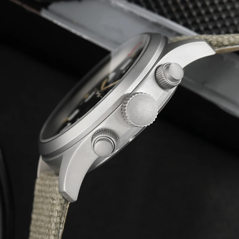 Militado ML1868KF Retro VK67 Quarz-Chronographenuhr, Edelstahlgehäuse, 3 Zifferblätter, wasserdicht, 100 m, Multifunktions-Militäruhr – Detail 30