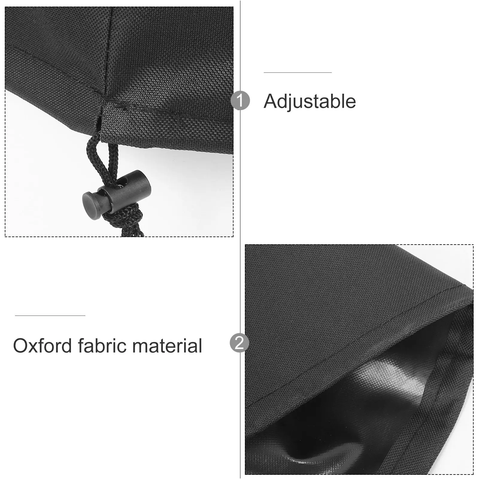 Oxford Cloth Fire Pit Cover Black Portable Waterproof Rain Protection Outdoor Patio Garden Fire Pit Burner Cover